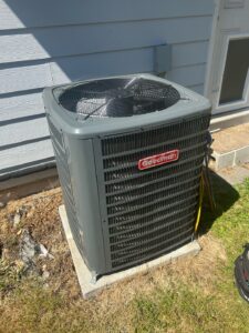 Goodman heat pump outdoor unit serviced by Pacific in Tacoma