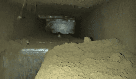 Dirty air duct before cleaning in Tacoma WA home