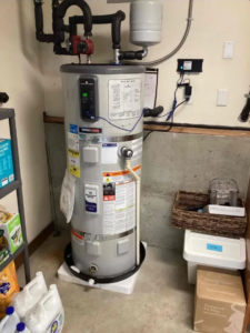 Bradford White AeroTherm heat pump water heater installed by Pacific in a Western Washington home