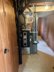 New Trane gas furnace installed in a Tacoma, WA basement