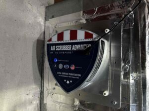 Air Scrubber Advanced whole house air purifier installed in ductwork