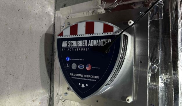 Air Scrubber Advanced whole house air purifier installed in ductwork