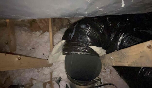Disconnected attic duct, a common cause of uneven heating and cooling in a house